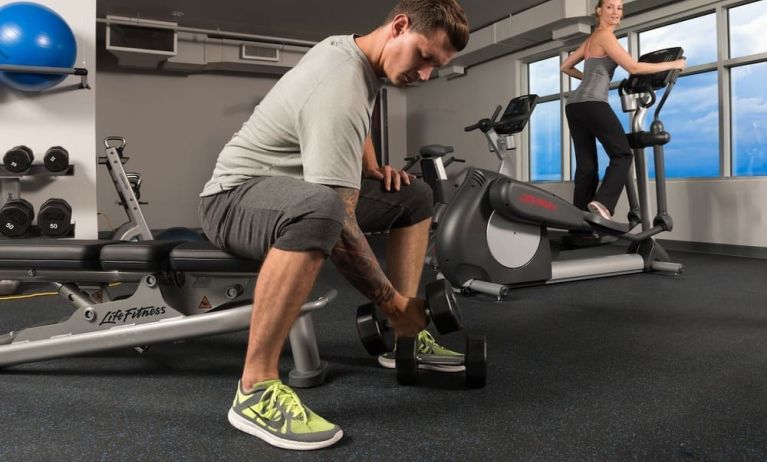 Well equipped fitness center at Hotel Clique Calgary Airport.