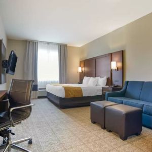 Spacious delux king with work station and TV at Comfort Suites Alexandria, LA.