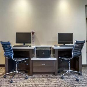 Well-equipped business center with PC, internet, and printer at Comfort Suites Alexandria, LA.