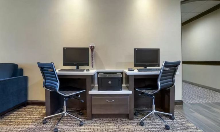 Well-equipped business center with PC, internet, and printer at Comfort Suites Alexandria, LA.