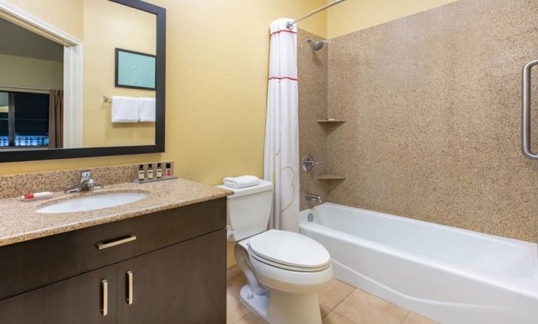 Private guest bathroom at Hawthorn Suites By Wyndham Longview.