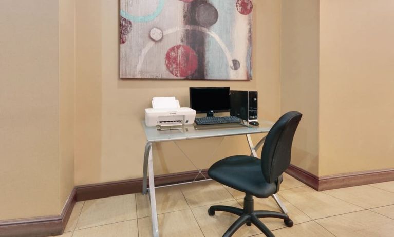 Dedicated business center with PC, internet, and printer at Hawthorn Suites By Wyndham Longview.