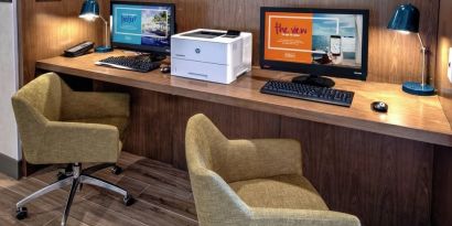 Business center with PC and internet at Hampton Inn Vallejo.