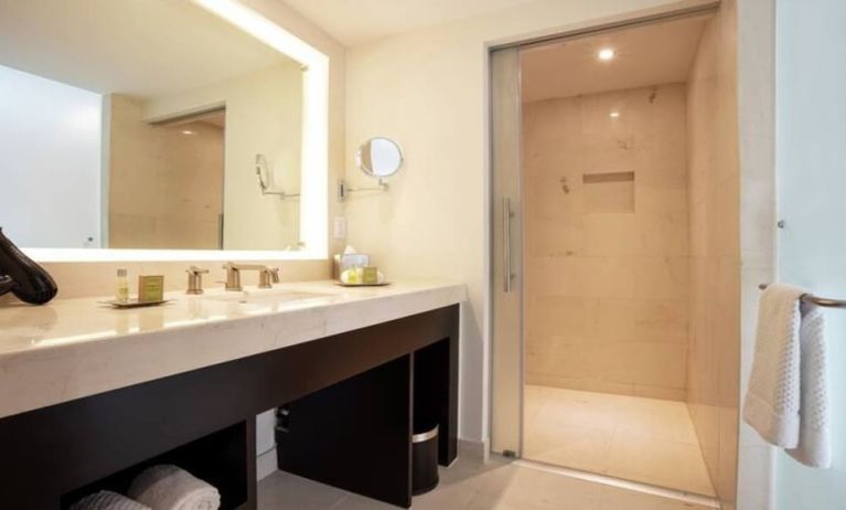 Private guest bathroom with shower at Doubletree By Hilton Toluca.