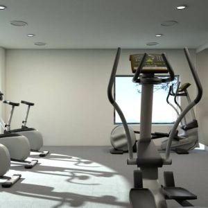 Well equipped fitness center with stationary bikes at Doubletree By Hilton Toluca.