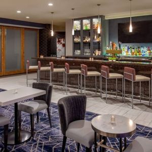 Comfortable lobby and coworking space at DoubleTree By Hilton Washington DC North/Gaithersburg.