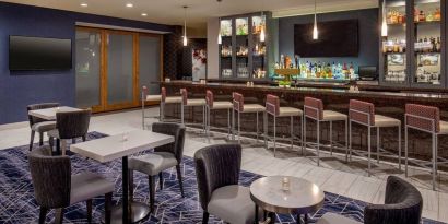 Comfortable lobby and coworking space at DoubleTree By Hilton Washington DC North/Gaithersburg.