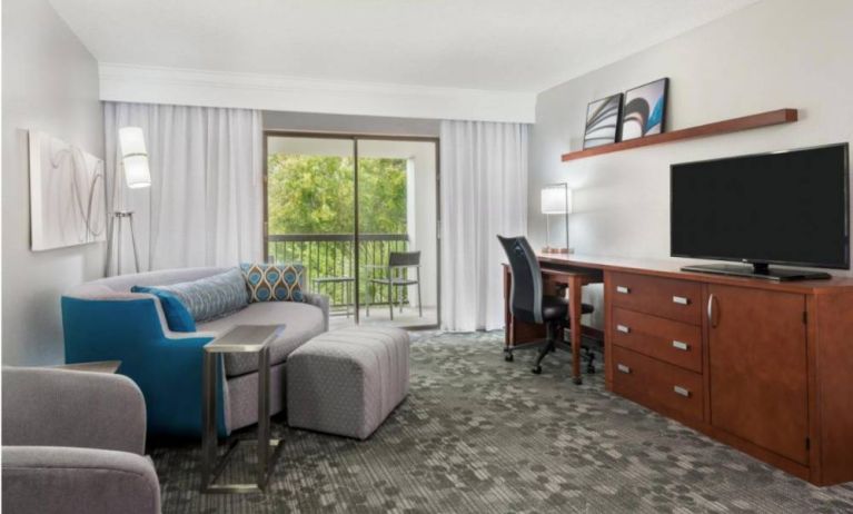 Living area in a day use room at Courtyard By Marriott Sarasota Bradenton Airport.