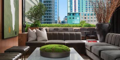 Rooftop lounge perfect for coworking at AC Hotel New York Times Square.