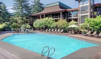 Refreshing outdoor pool at DoubleTree By Hilton Seattle Airport.