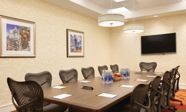 Professional meeting room at Hilton Garden Inn Boston Logan Airport.