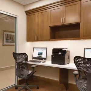 Dedicated business center with PC and printer at Hilton Garden Inn Boston Logan Airport.