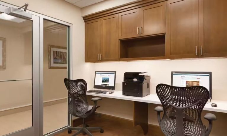 Dedicated business center with PC and printer at Hilton Garden Inn Boston Logan Airport.