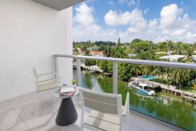 Dayrooms with beautiful outdoor terrace at The Altair Hotel Bay Harbor.