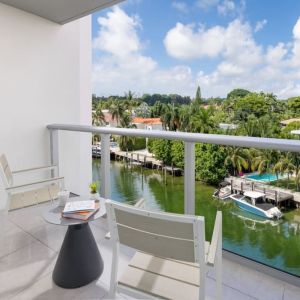 Dayrooms with beautiful outdoor terrace at The Altair Hotel Bay Harbor.