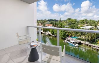 Dayrooms with beautiful outdoor terrace at The Altair Hotel Bay Harbor.