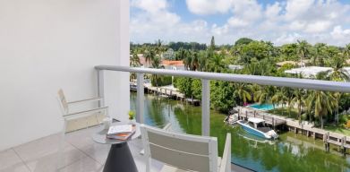 Dayrooms with beautiful outdoor terrace at The Altair Hotel Bay Harbor.