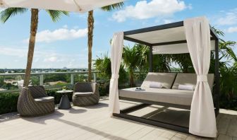 Relaxing cabanas available by the pool at The Altair Hotel Bay Harbor.