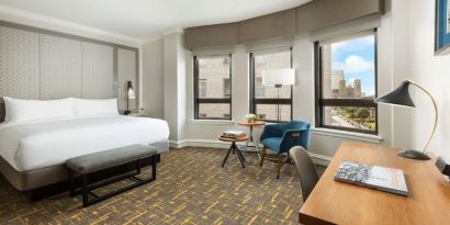 Spacious king room with natural light at Stanford Court San Francisco.