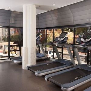 Well equipped fitness center with treadmills at Stanford Court San Francisco.