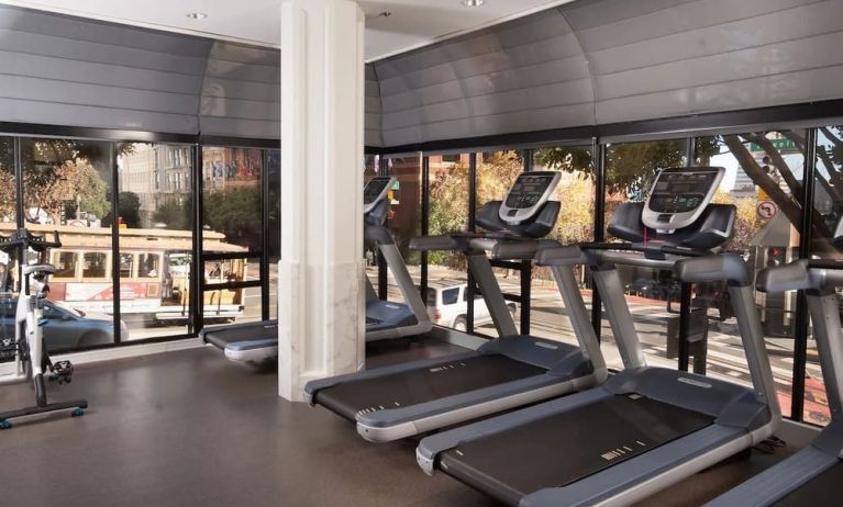 Well equipped fitness center with treadmills at Stanford Court San Francisco.