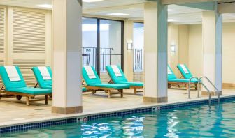 Refreshing indoor pool at Boston Marriott Newton.