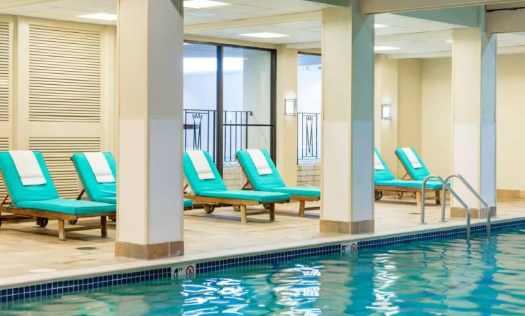 Refreshing indoor pool at Boston Marriott Newton.