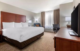 Spacious king bedroom with lots of natural light at Comfort Inn & Suites Napanee.