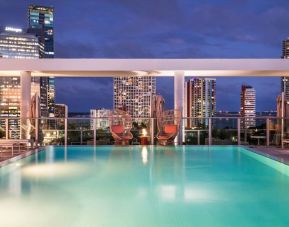 Stunning outdoor pool with city view at Novotel Miami Brickell.