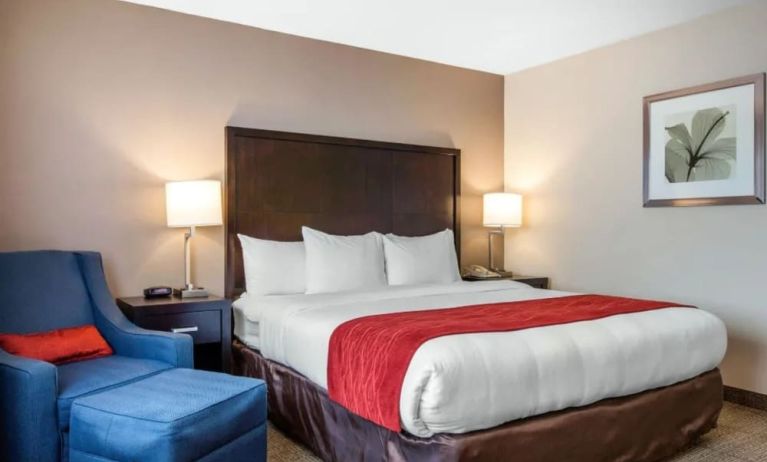 Cozy king bedroom with private bathroom at Best Western San Diego Zoo/SeaWorld Inn & Suites.