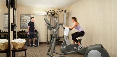 Well equipped fitness center at Acclaim Hotel Calgary Airport.