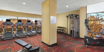 Well equipped fitness center at Courtyard Boston Cambridge.