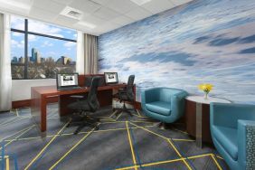 Dedicated business center with PC, internet, printers, and business desk at Courtyard Boston Cambridge.