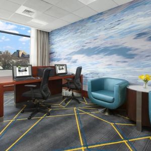 Dedicated business center with PC, internet, printers, and business desk at Courtyard Boston Cambridge.