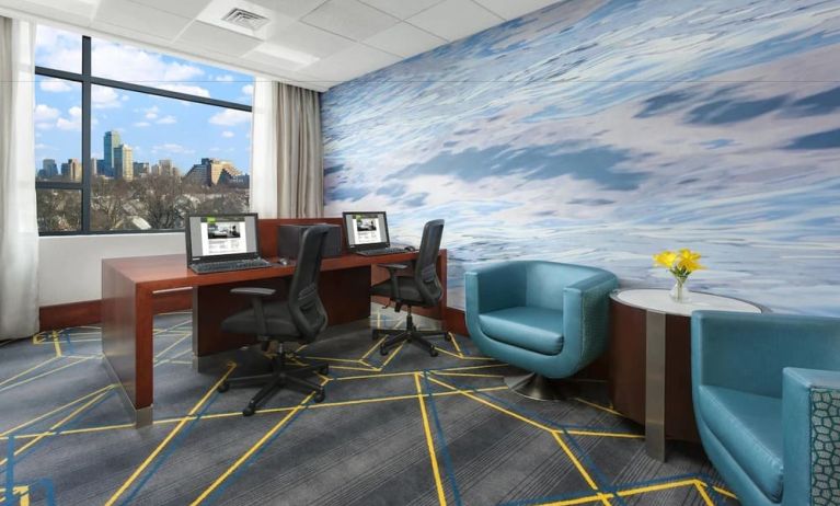 Dedicated business center with PC, internet, printers, and business desk at Courtyard Boston Cambridge.