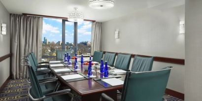 Professional meeting room with natural light at Courtyard Boston Cambridge.