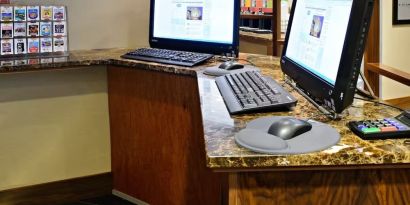 Dedicated business center with PC, internet, and printer at Hampton Inn Manhattan Chelsea.