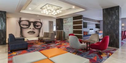 Lounge and coworking space at DoubleTree Atlanta Airport.