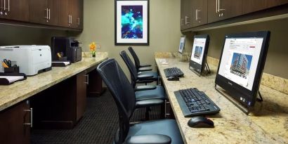 Business center with PC, internet, and printers at Hilton Garden Inn Washington DC / Georgetown Area.