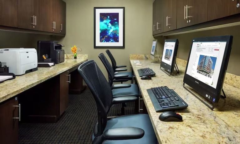 Business center with PC, internet, and printers at Hilton Garden Inn Washington DC / Georgetown Area.