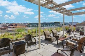 Rooftop terrace and coworking space at Hilton Garden Inn Washington DC / Georgetown Area.