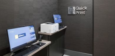 Dedicated business center with PC, printer, and internet at Courtyard By Marriott Houston Heights/I-10.