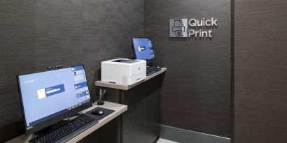 Dedicated business center with PC, printer, and internet at Courtyard By Marriott Houston Heights/I-10.