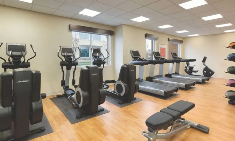 Fitness center available at Hyatt Place Portland Airport At Cascade Station.