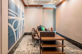 Business center with PC and internet at Courtyard By Marriott Boston Brookline.