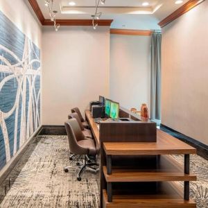 Business center with PC and internet at Courtyard By Marriott Boston Brookline.