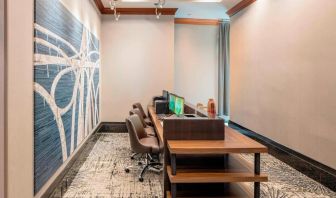 Business center with PC and internet at Courtyard By Marriott Boston Brookline.