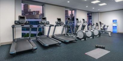 Well equipped fitness center at Hotel Caza.