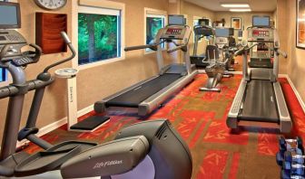 Fitness center at Residence Inn Boston Tewksbury.
