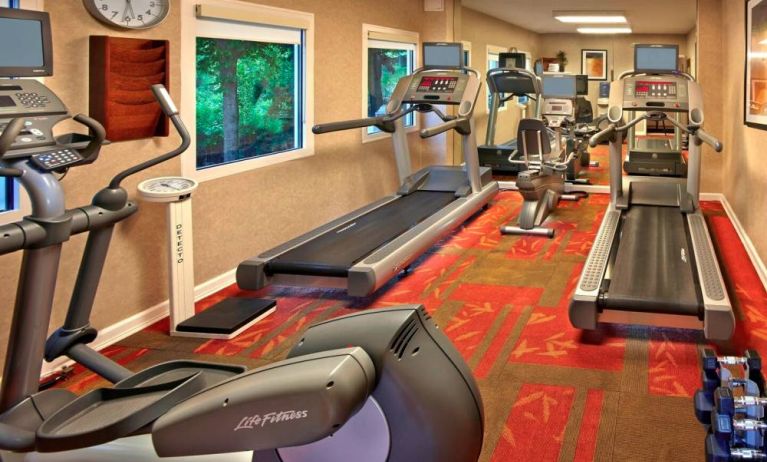 Fitness center at Residence Inn Boston Tewksbury.
